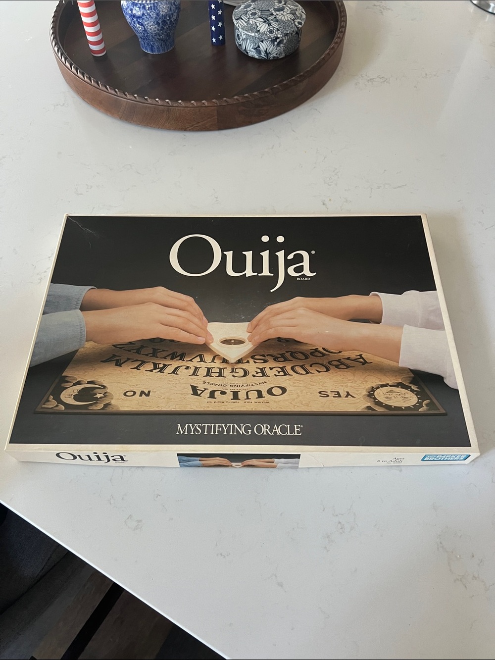 Vintage Ouija Mystifying Oracle Board Game - Black and Beige 1992